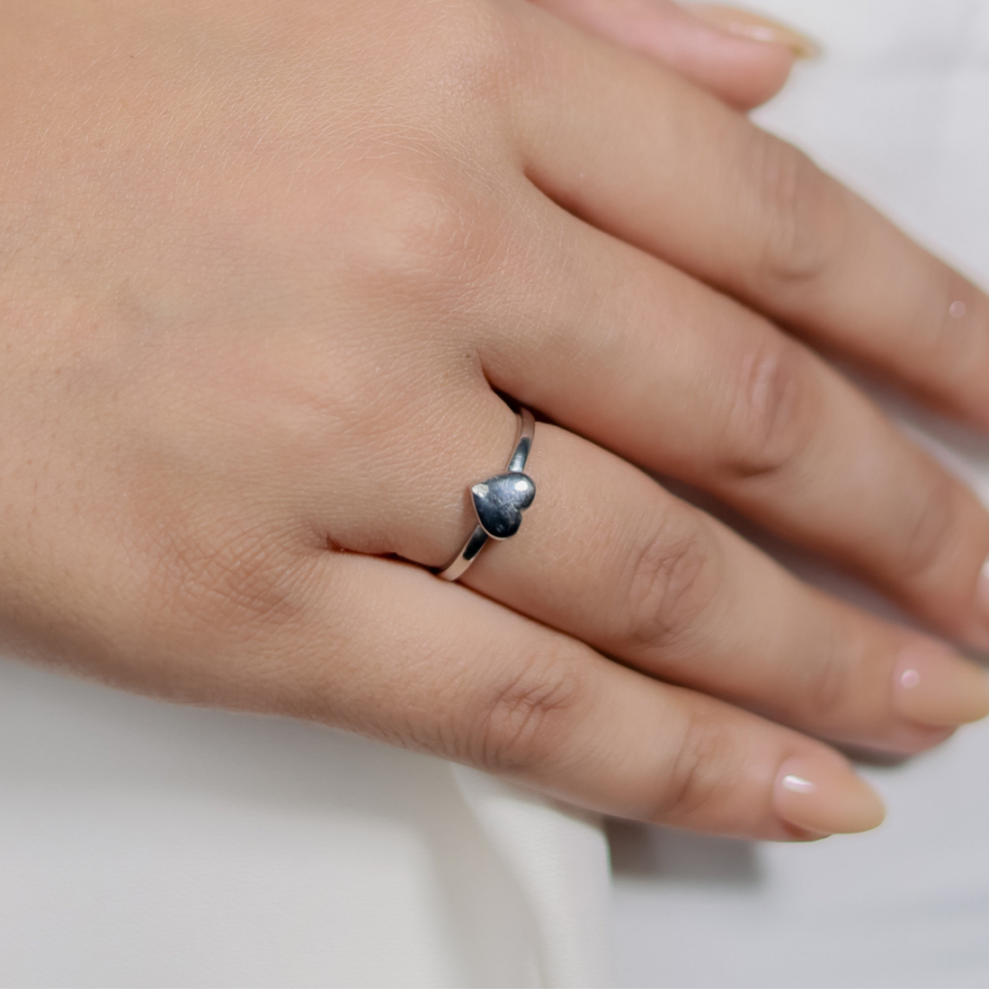 Valentine Heart Shape Tiny Promise Ring – Hallmarked 925 Sterling Silver Yellow Gold Plated | Elegant Party Wear Jewelry