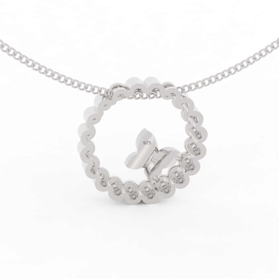 Antique Ring With Butterfly Pendant With Chain, Hallmarked 925 Sterling Silver