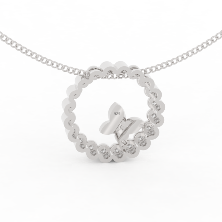 Antique Ring With Butterfly Pendant With Chain, Hallmarked 925 Sterling Silver