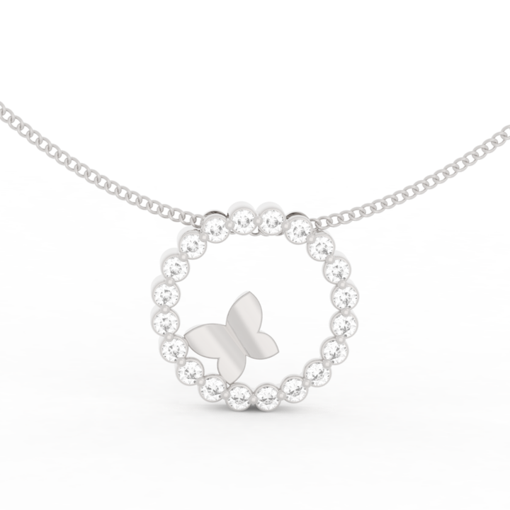 Antique Ring With Butterfly Pendant With Chain, Hallmarked 925 Sterling Silver