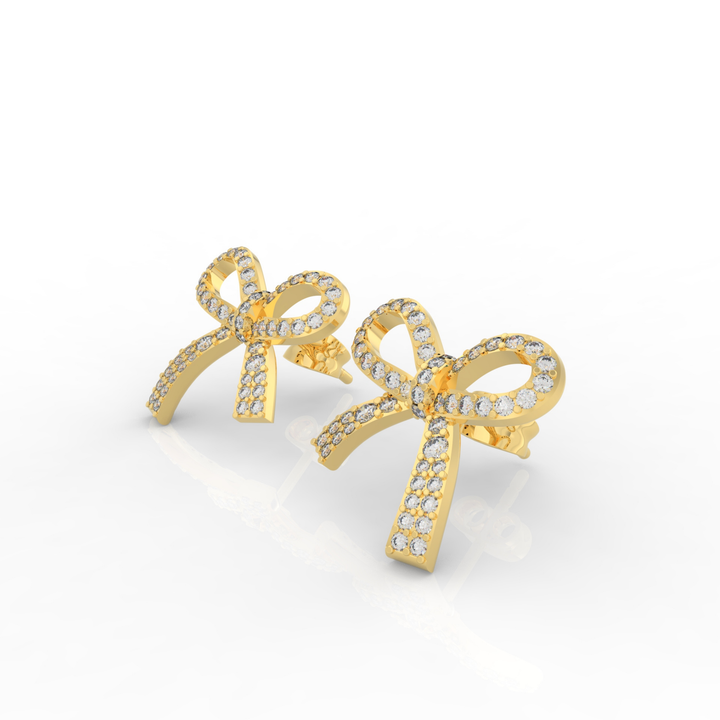 Art Deco Bow Shape Cocktail Party wear Earrings, Hallmarked 925 Sterling Silver
