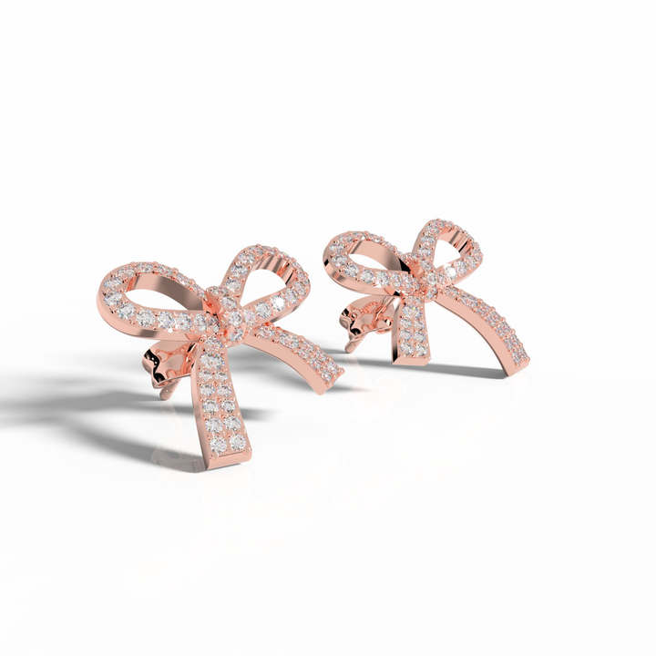 Art Deco Bow Shape Cocktail Party wear Earrings, Hallmarked 925 Sterling Silver