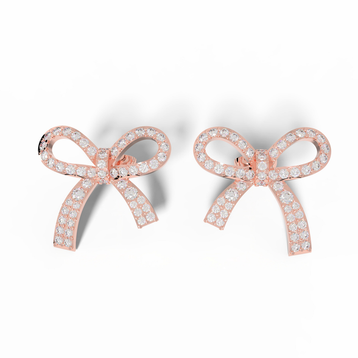 Art Deco Bow Shape Cocktail Party wear Earrings, Hallmarked 925 Sterling Silver