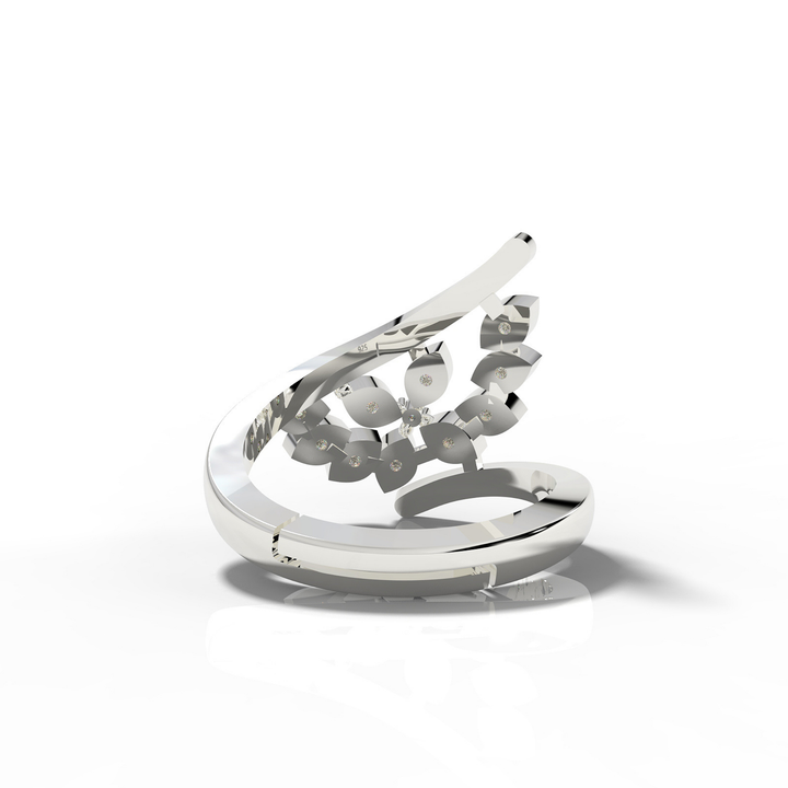Art Deco Solitaire Split Shank Ring, Hallmarked 925 Sterling Silver White Gold