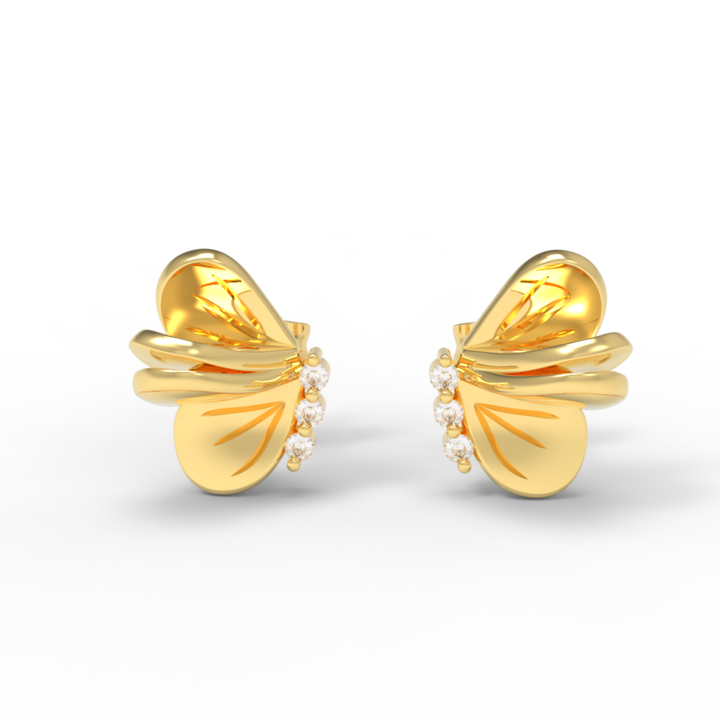Beautiful Butterfly wings Studs For Her, Hallmarked 925 Sterling Silver
