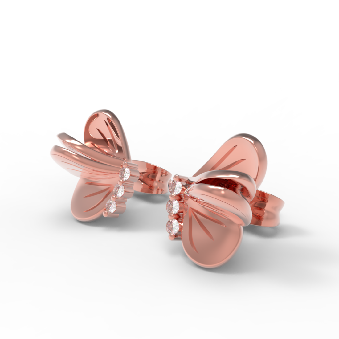 Beautiful Butterfly wings Studs For Her, Hallmarked 925 Sterling Silver