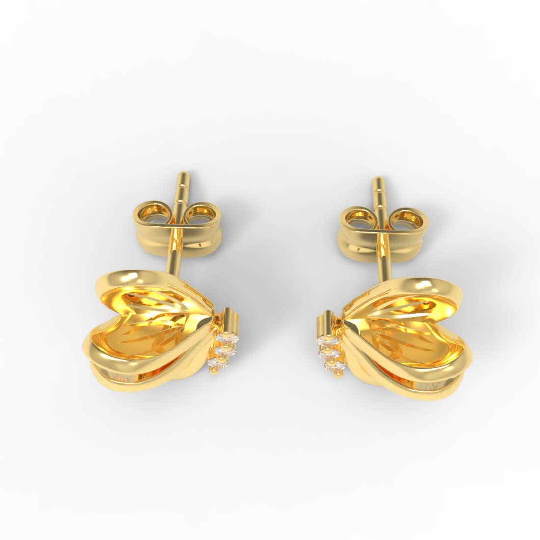 Beautiful Butterfly wings Studs For Her, Hallmarked 925 Sterling Silver