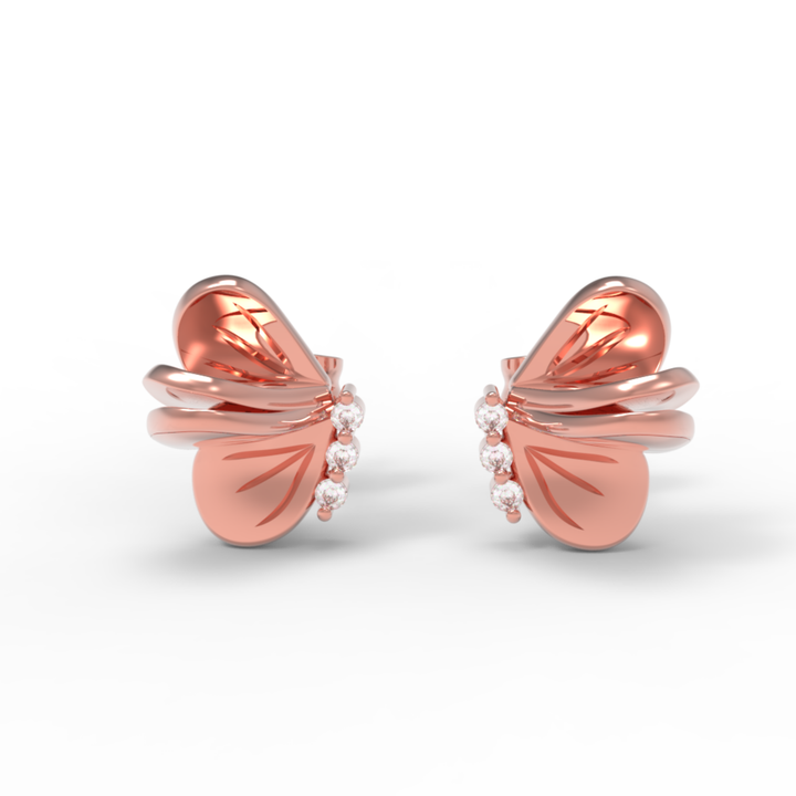 Beautiful Butterfly wings Studs For Her, Hallmarked 925 Sterling Silver