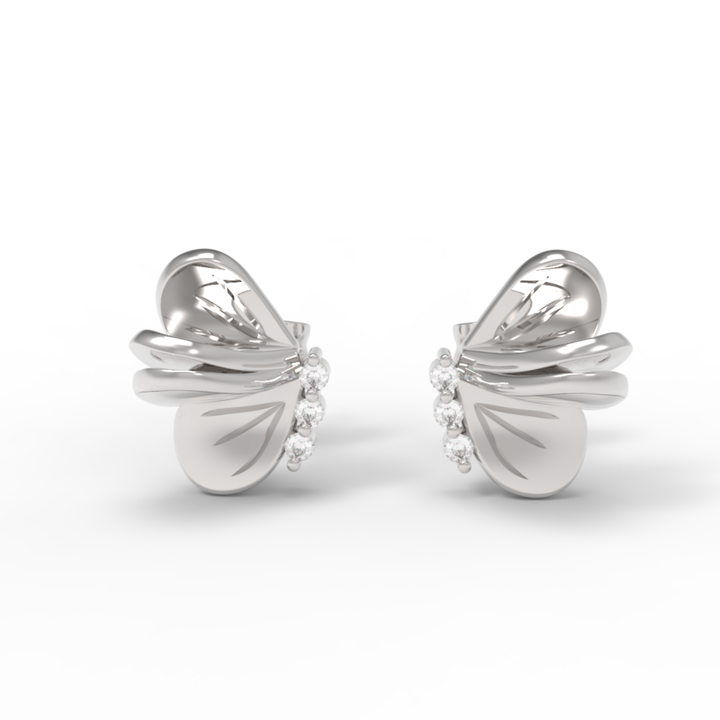 Beautiful Butterfly wings Studs For Her, Hallmarked 925 Sterling Silver