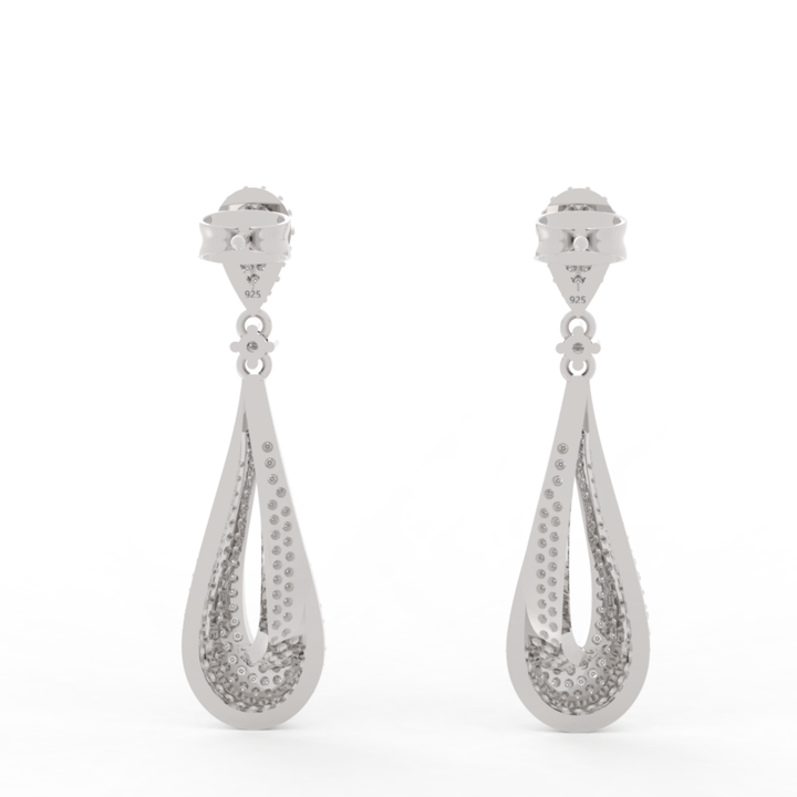 Boho-Chic Stylish Dewdrop Earrings For Women, Hallmarked 925 Sterling Silver