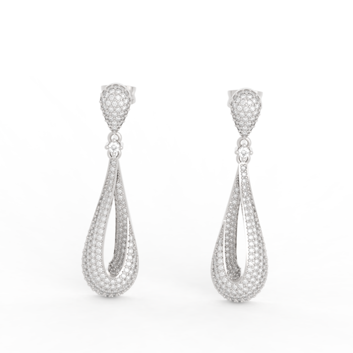 Boho-Chic Stylish Dewdrop Earrings For Women, Hallmarked 925 Sterling Silver