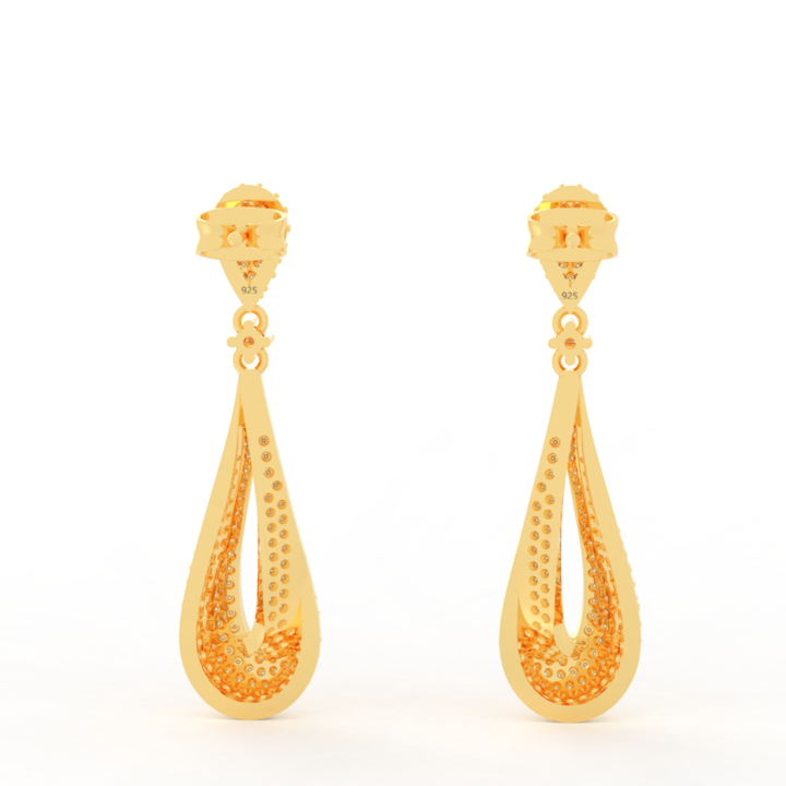 Boho-Chic Stylish Dewdrop Earrings For Women, Hallmarked 925 Sterling Silver