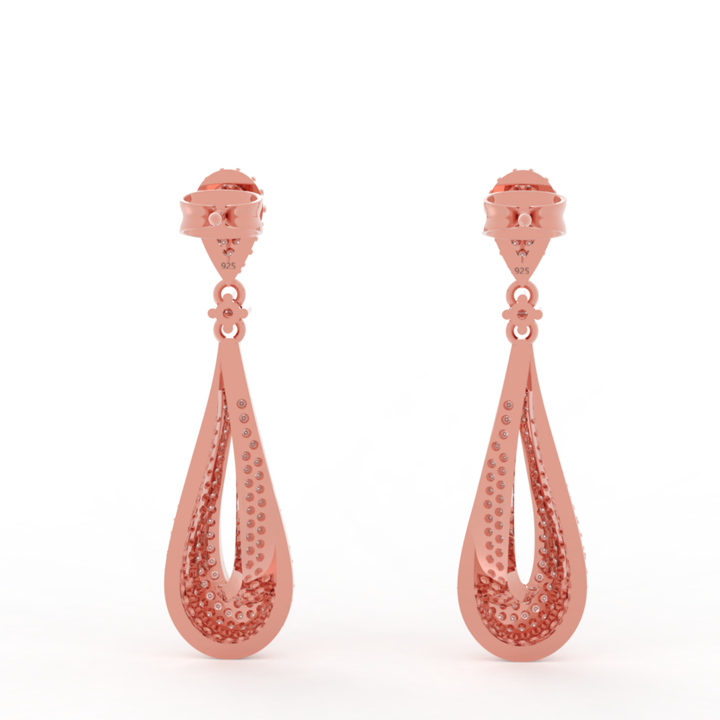 Boho-Chic Stylish Dewdrop Earrings For Women, Hallmarked 925 Sterling Silver