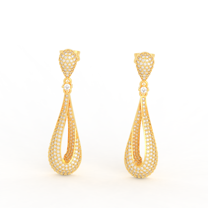 Boho-Chic Stylish Dewdrop Earrings For Women, Hallmarked 925 Sterling Silver