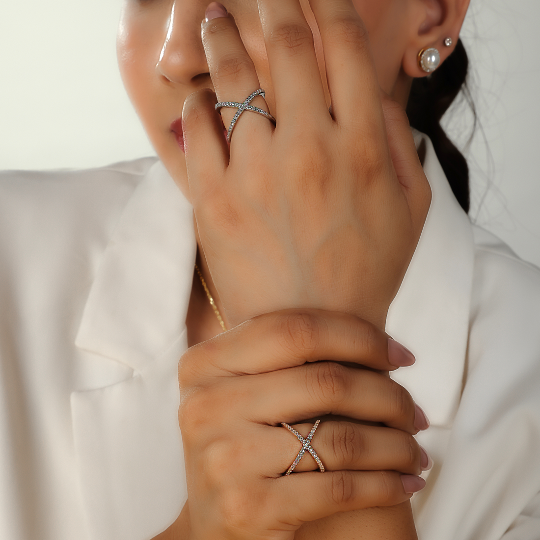 Bold Statement Crisscross Ring- Hallmarked 925 Sterling Silver