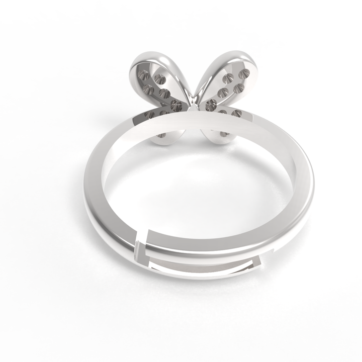 Butterfly Wings Diamond Fashion Ring, Hallmarked 925 Sterling Silver