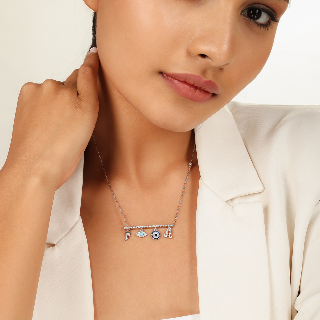Charms of Faith Necklace, Hallmarked 925 Sterling Silver