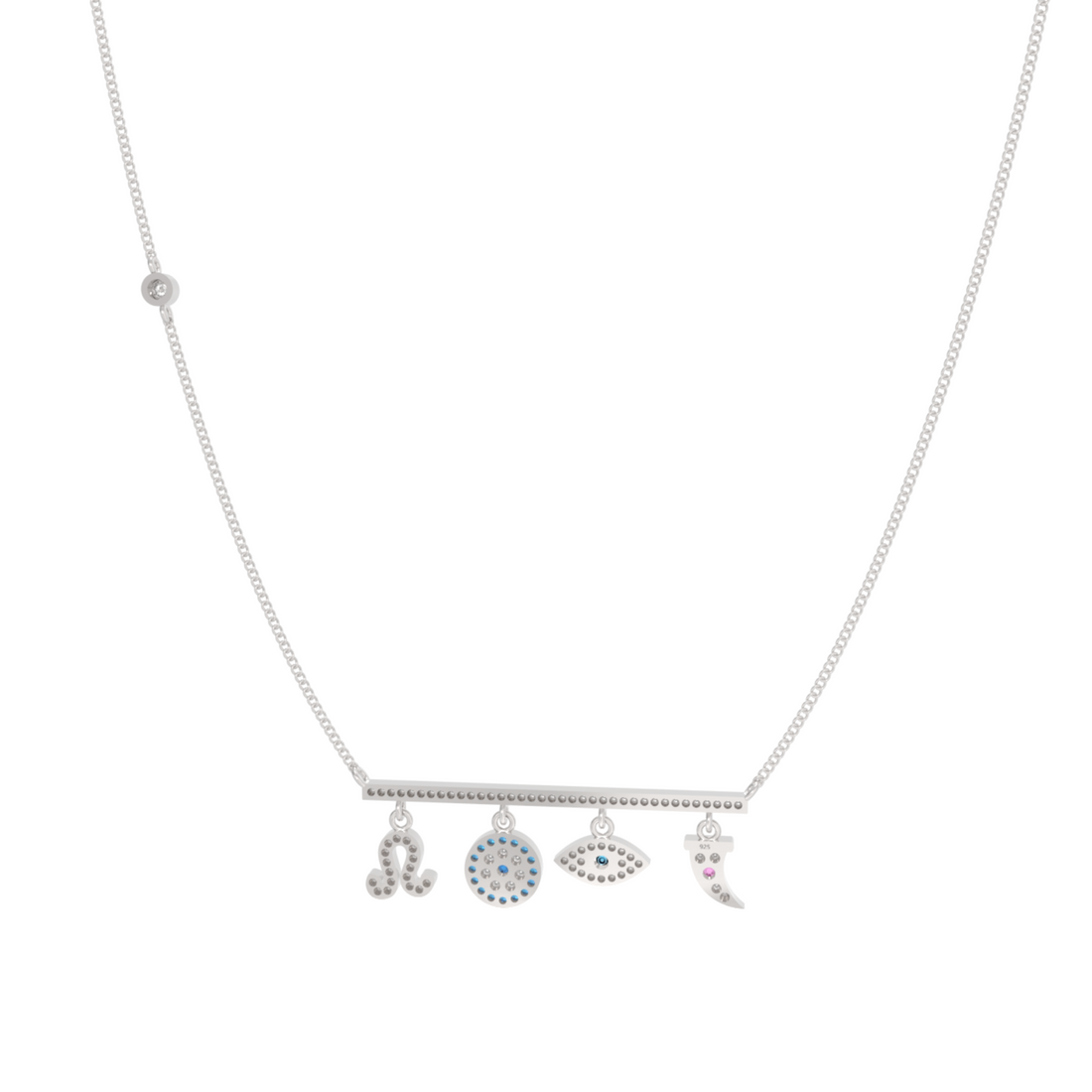 Charms of Faith Necklace, Hallmarked 925 Sterling Silver