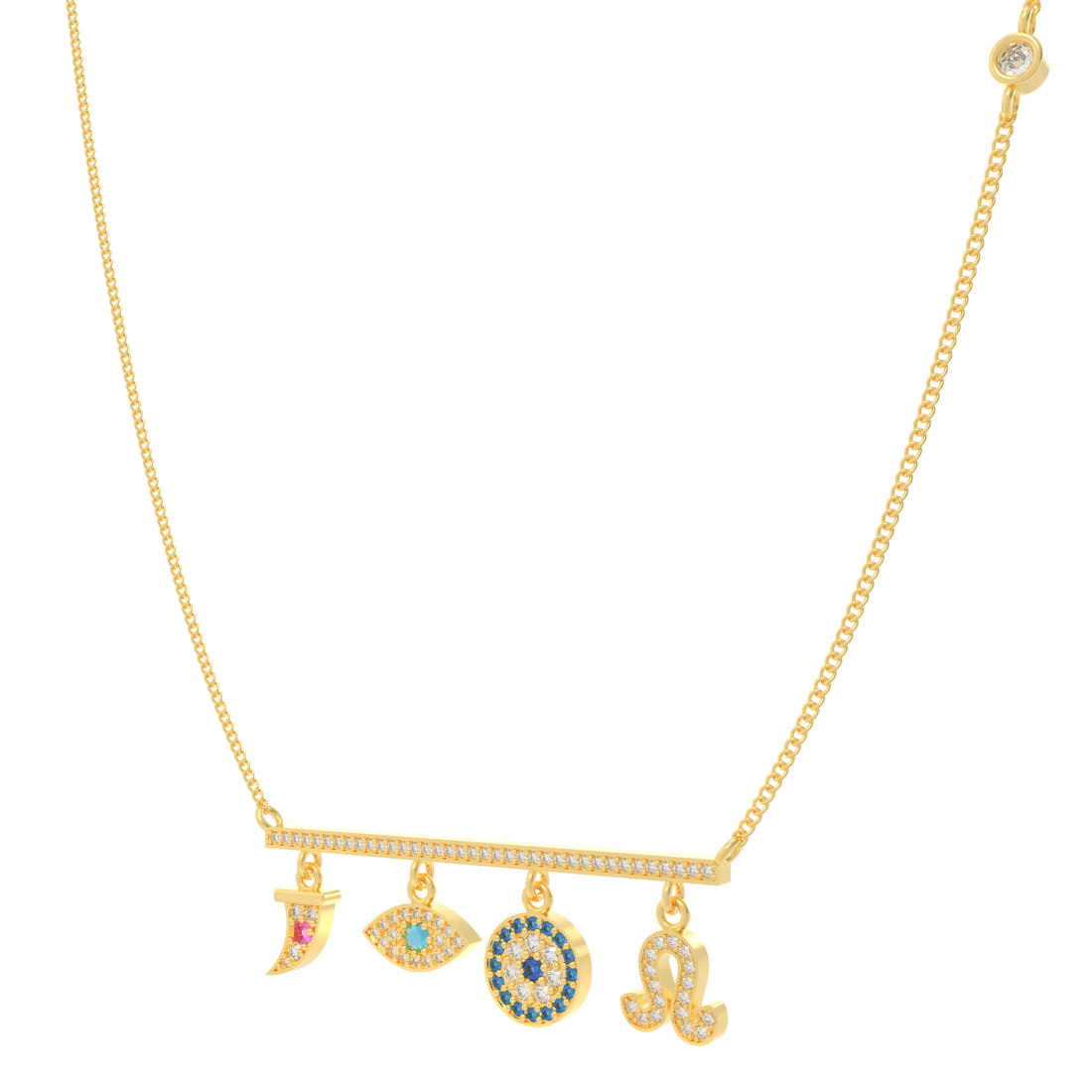 Charms of Faith Necklace, Hallmarked 925 Sterling Silver