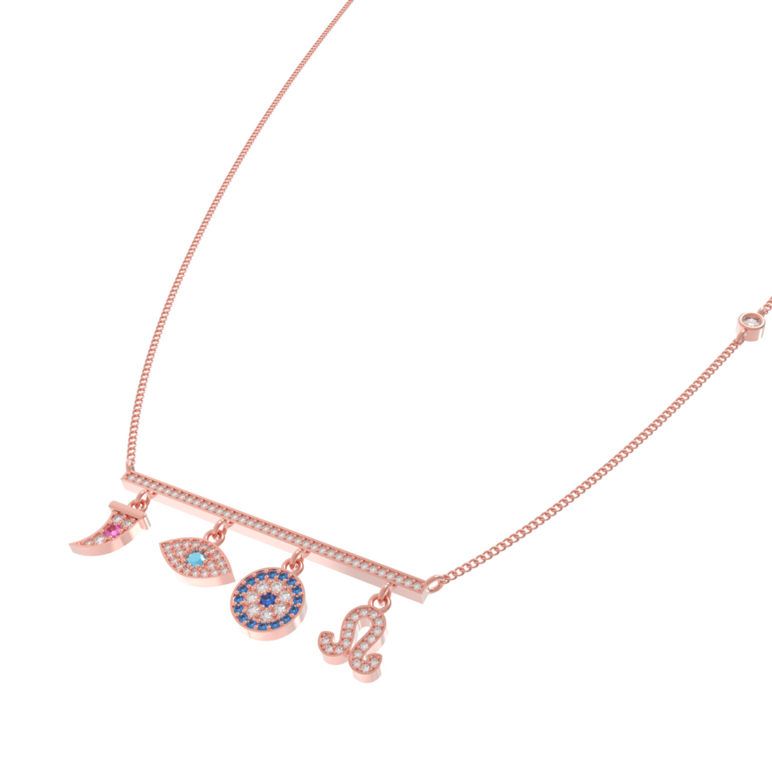 Charms of Faith Necklace, Hallmarked 925 Sterling Silver