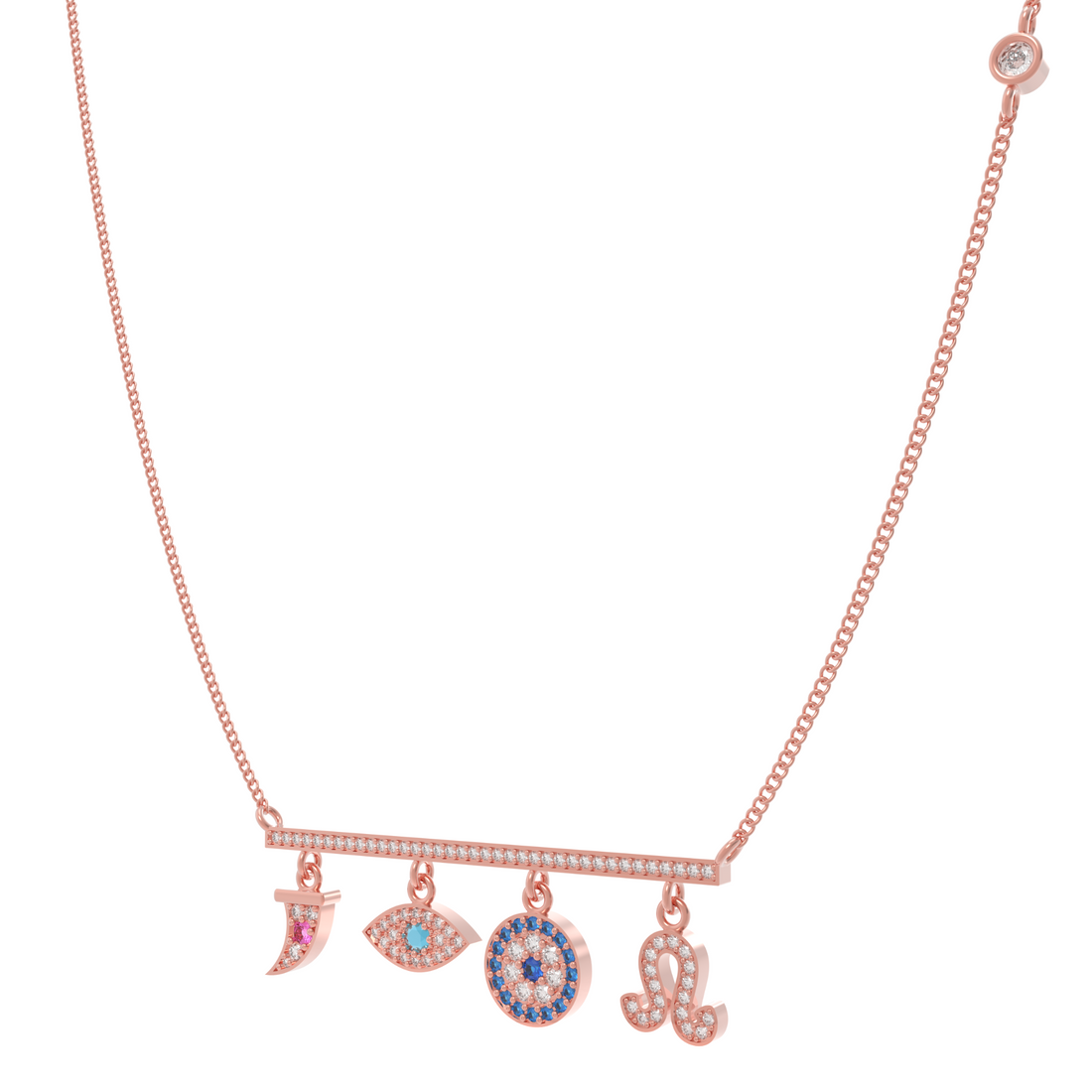 Charms of Faith Necklace, Hallmarked 925 Sterling Silver