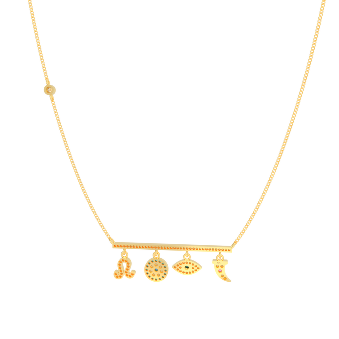 Charms of Faith Necklace, Hallmarked 925 Sterling Silver