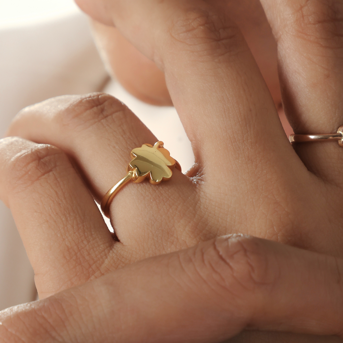 Clover Design Solid Proposal Ring, Hallmarked 925 Sterling Silver Yellow Gold