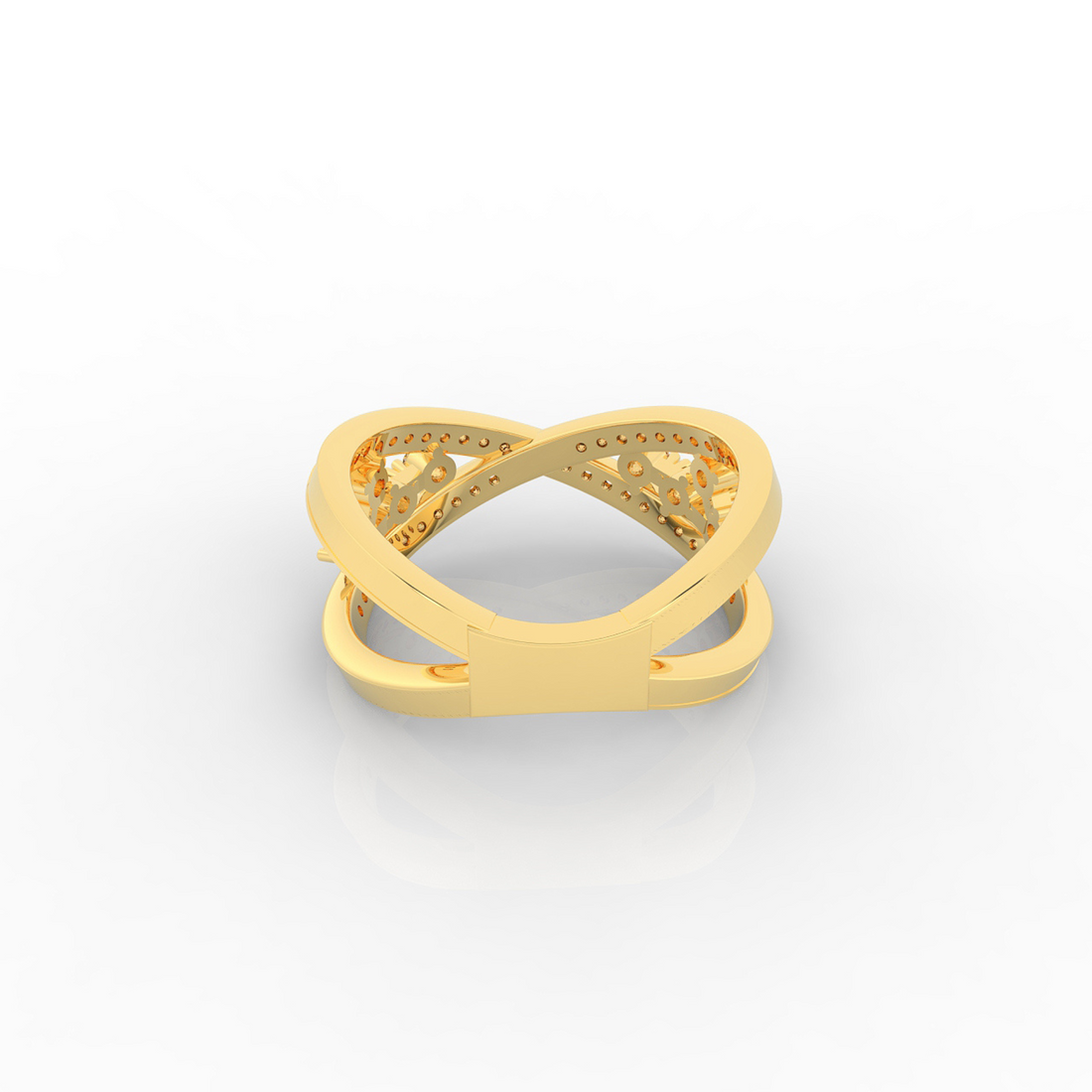 Criss Cross Statement Ring, Hallmarked 925 Sterling Silver