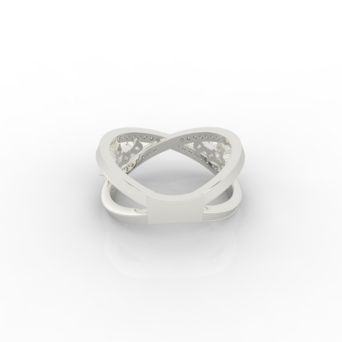 Criss Cross Statement Ring, Hallmarked 925 Sterling Silver
