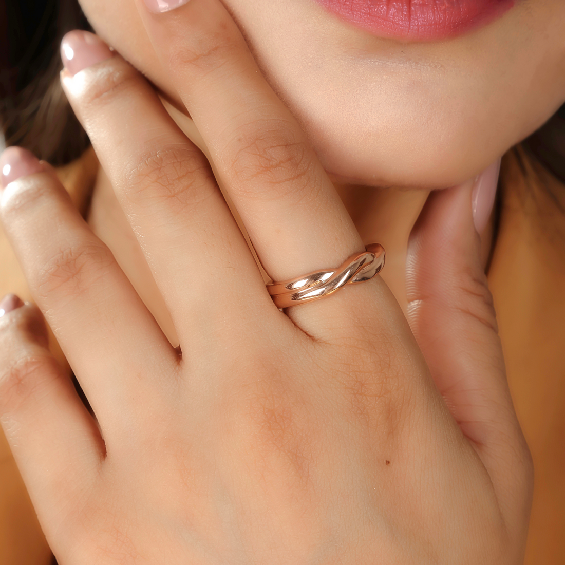Crossover Love Knot Proposal Ring – Elegant Proposal & Casual Wear Jewelry | 925 Sterling Silver Rose Gold Plated
