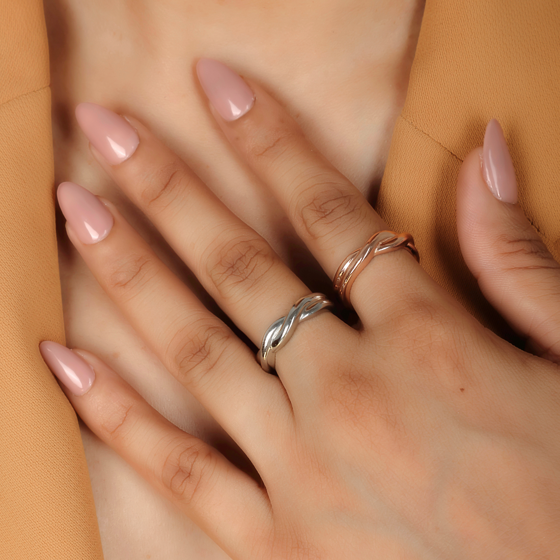 Crossover Love Knot Proposal Ring – Elegant Proposal & Casual Wear Jewelry | 925 Sterling Silver Rose Gold Plated