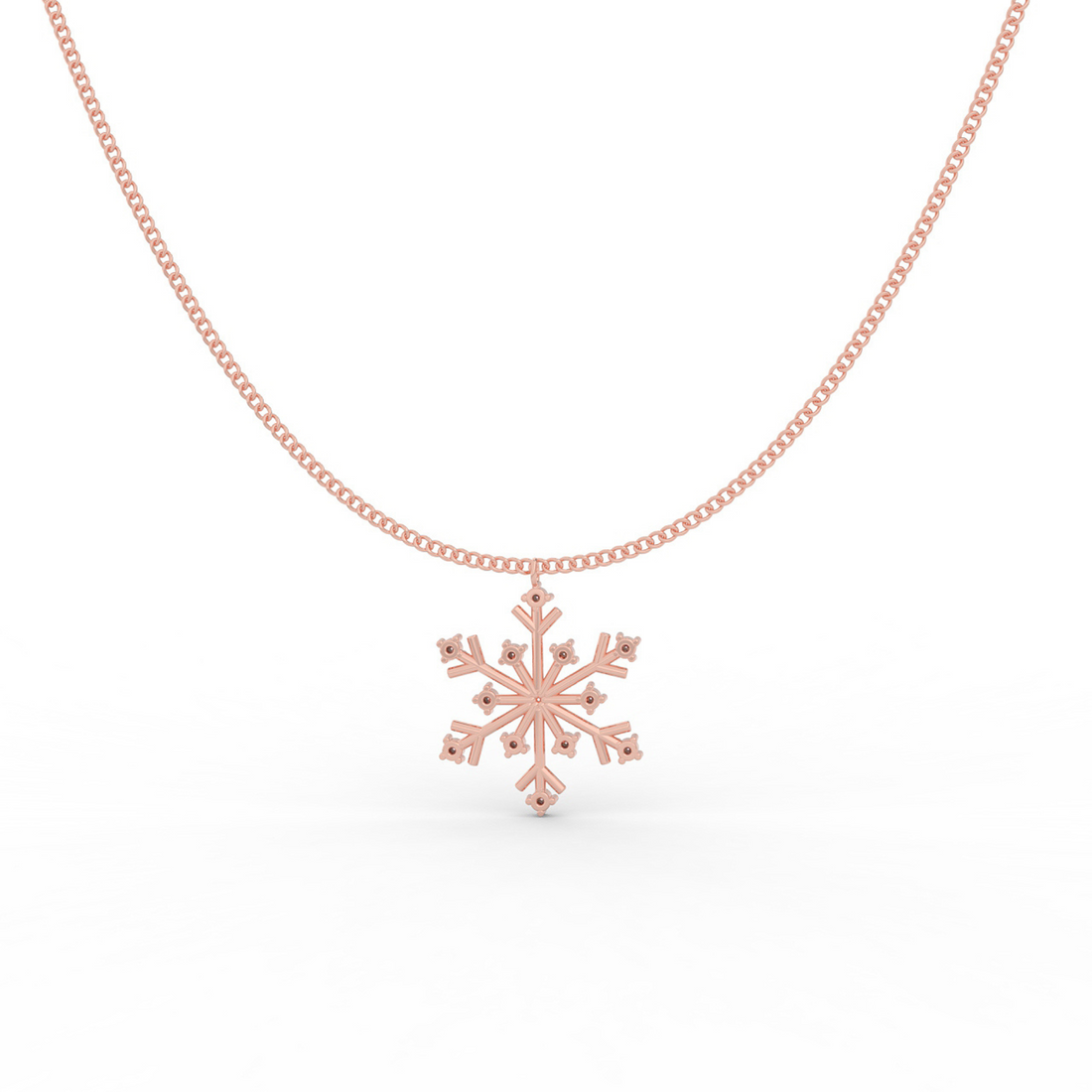 Crystal Snowflake Charm Pendant With Chain - Hallmarked 925 Sterling Silver