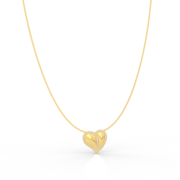 Cute Heart Shaped Pendant With Chain- Hallmarked 925 Sterling Silver
