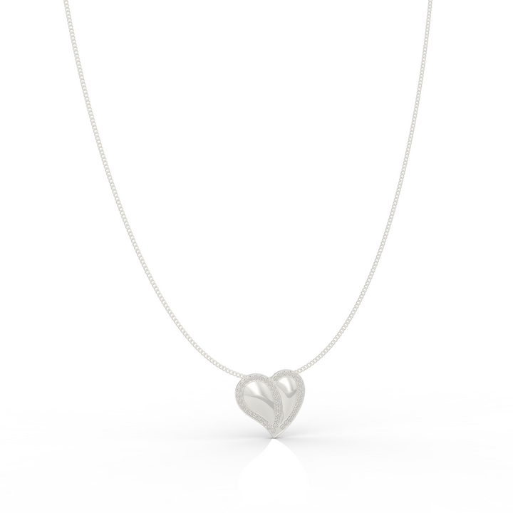 Cute Heart Shaped Pendant With Chain - Hallmarked 925 Sterling Silver