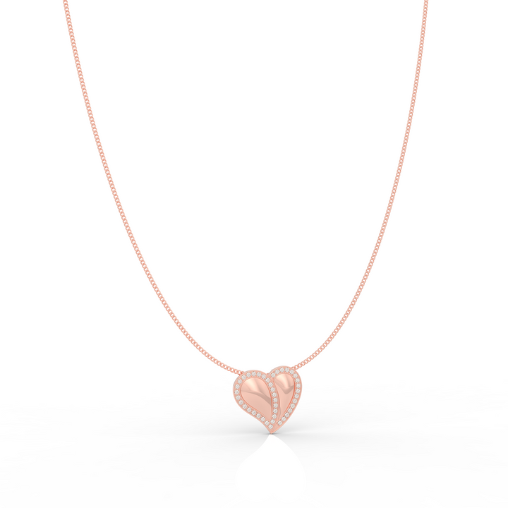 Cute Heart Shaped Pendant With Chain- Hallmarked 925 Sterling Silver