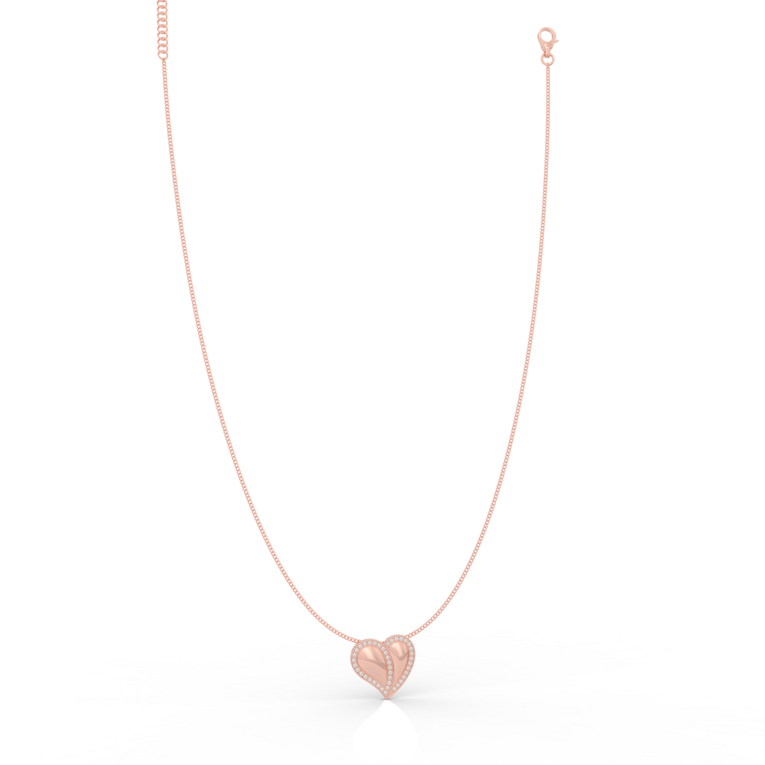 Cute Heart Shaped Pendant With Chain- Hallmarked 925 Sterling Silver