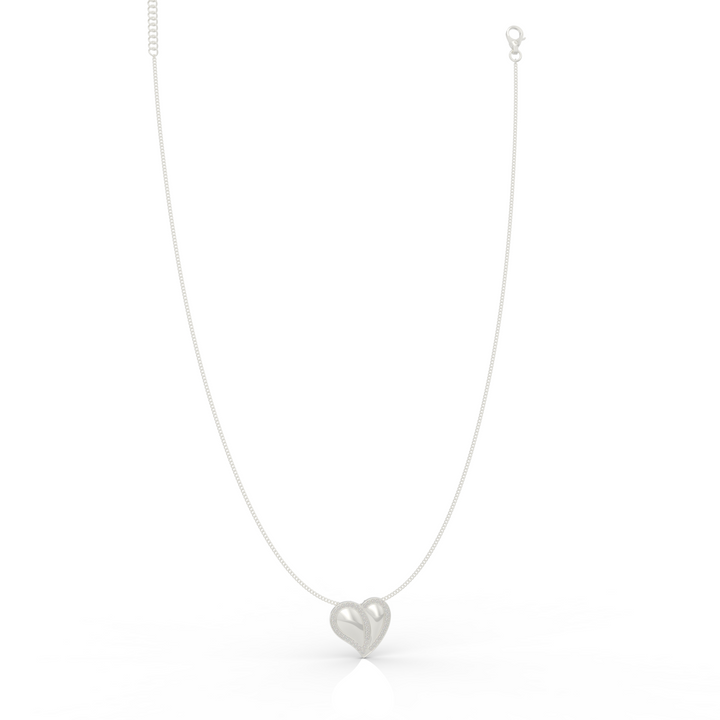 Cute Heart Shaped Pendant With Chain - Hallmarked 925 Sterling Silver