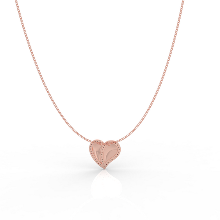 Cute Heart Shaped Pendant With Chain- Hallmarked 925 Sterling Silver