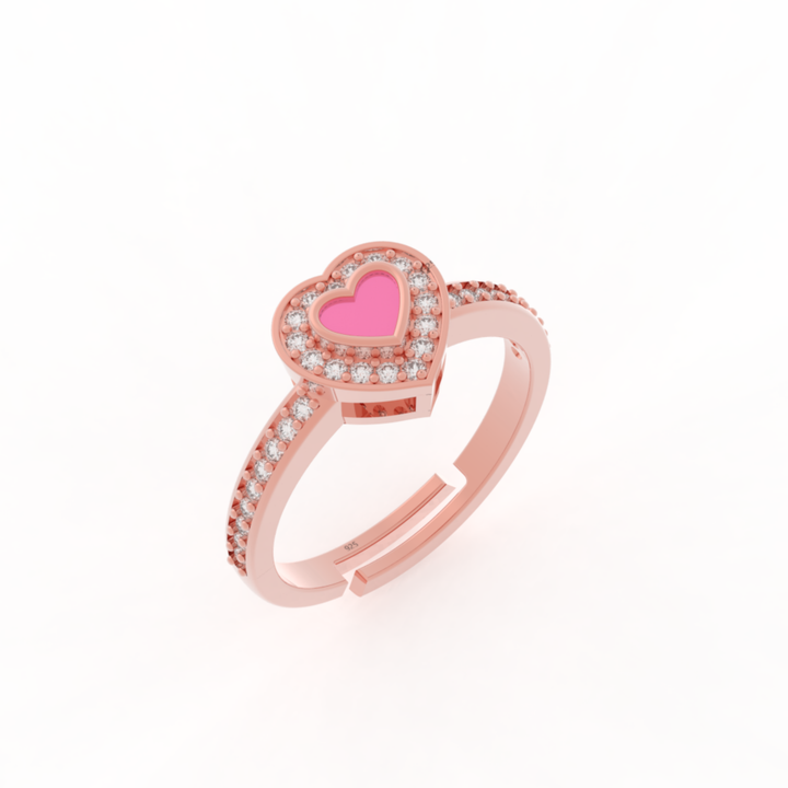 Dainty Heart Shaped Ring – Hallmarked 925 Sterling Silver Rose Gold Plated | Elegant & Romantic Jewelry