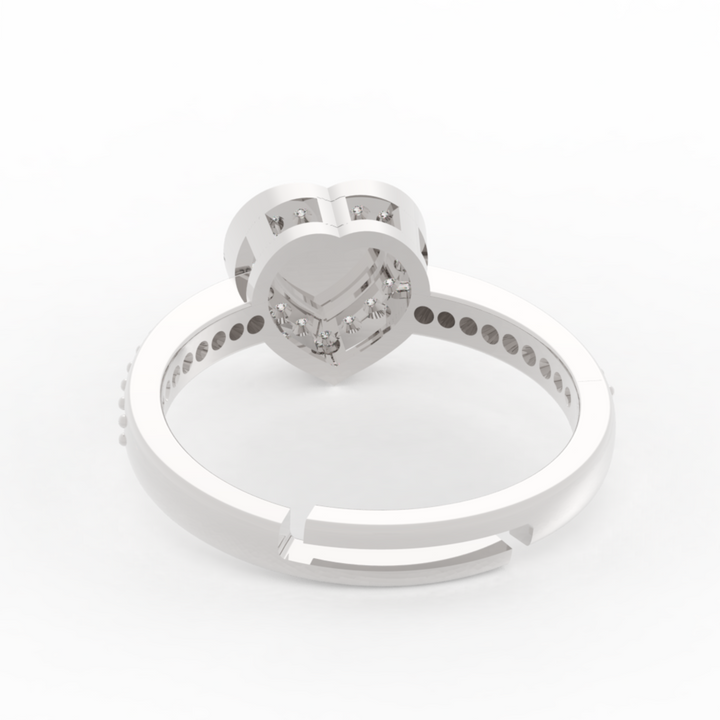 Dainty Heart Shaped Ring – Hallmarked 925 Sterling Silver White Gold Plated | Elegant & Romantic Jewelry