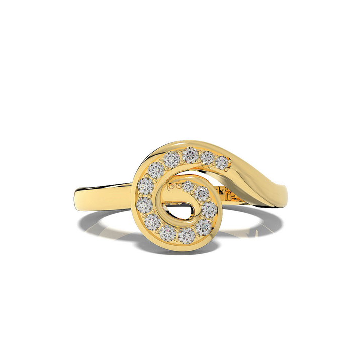 Dazzling Round Solitaire Engagement Ring, Hallmarked 925 Sterling Silver Yellow Gold