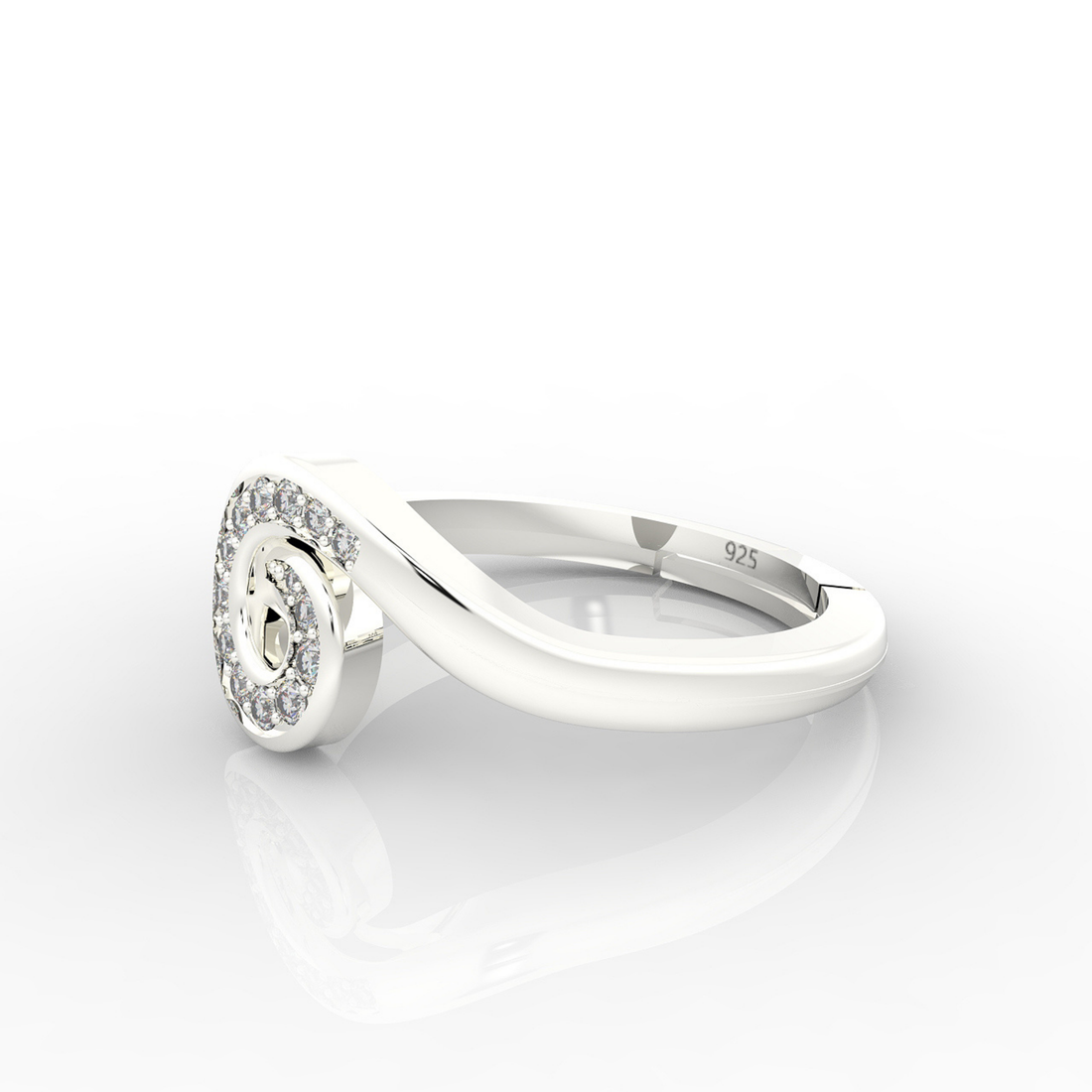 Dazzling Round Solitaire Engagement Ring, Hallmarked 925 Sterling Silver White Gold