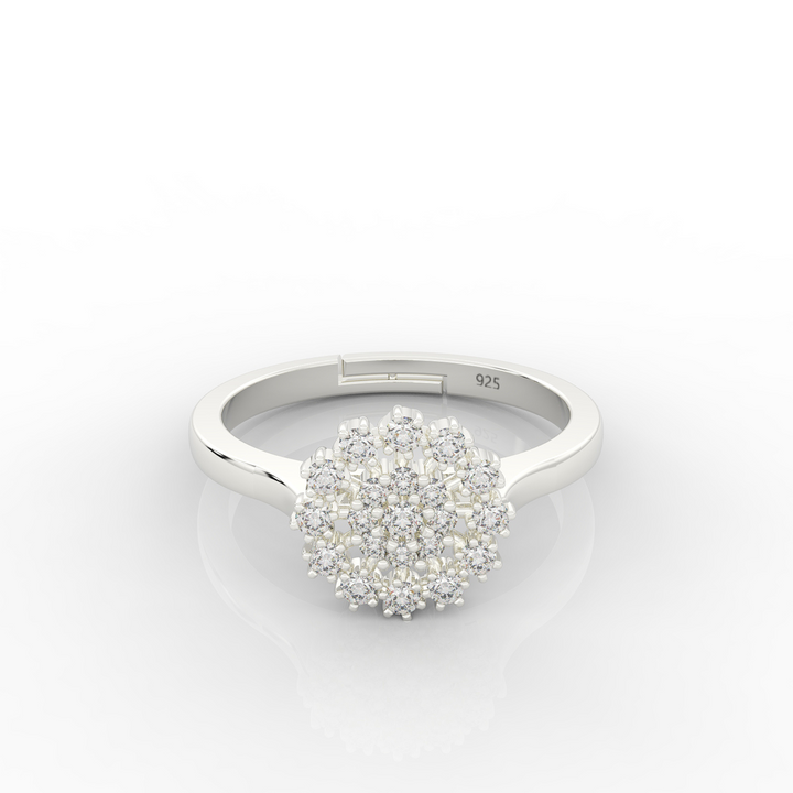 Delicate Flower Ring For Special Occasions- Hallmarked 925 Sterling Silver