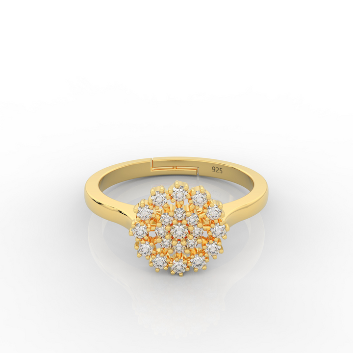 Delicate Flower Ring For Special Occasions- Hallmarked 925 Sterling Silver
