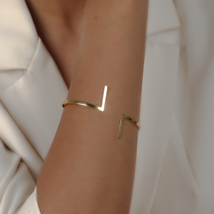 Designer Cuff Bangle Bracelet For Her, Hallmarked 925 Sterling Silver