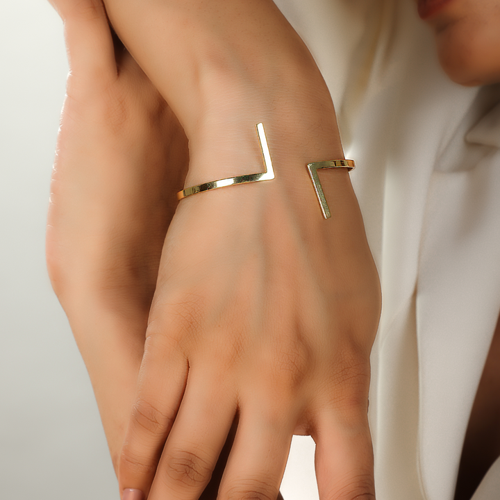 Designer Cuff Bangle Bracelet For Her, Hallmarked 925 Sterling Silver