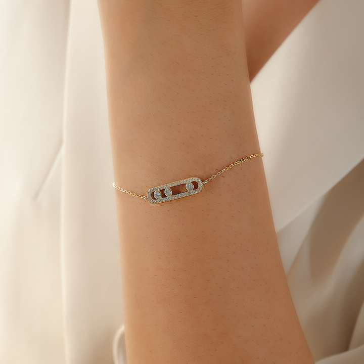 Diamond Fanced Chain Bracelet For Diwali Gifting, Hallmarked 925 Sterling Silver