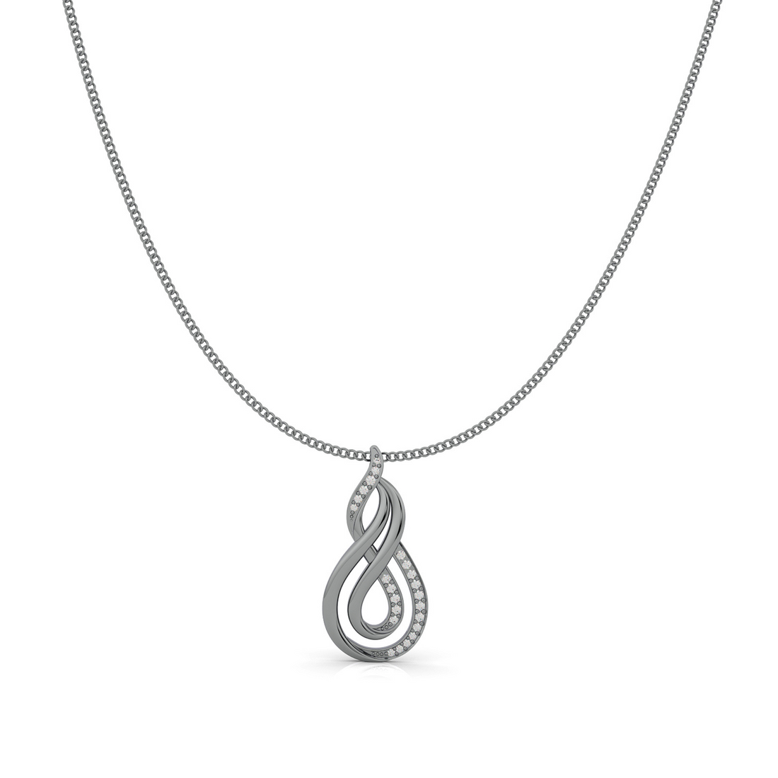 Dynamic Infinity Charm Pendant With Chain- Hallmarked 925 Sterling Silver