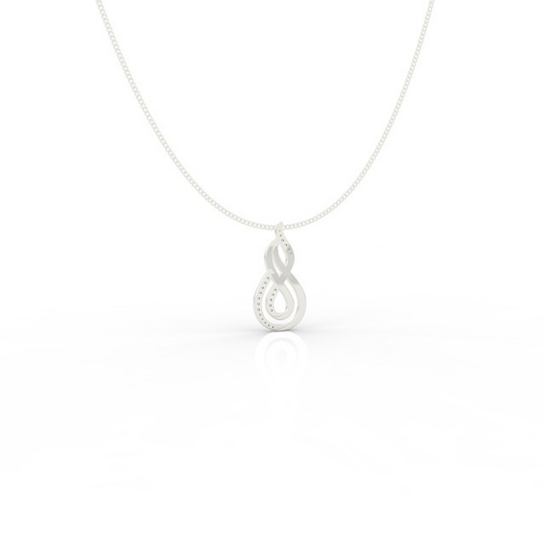 Dynamic Infinity Charm Pendant With Chain- Hallmarked 925 Sterling Silver