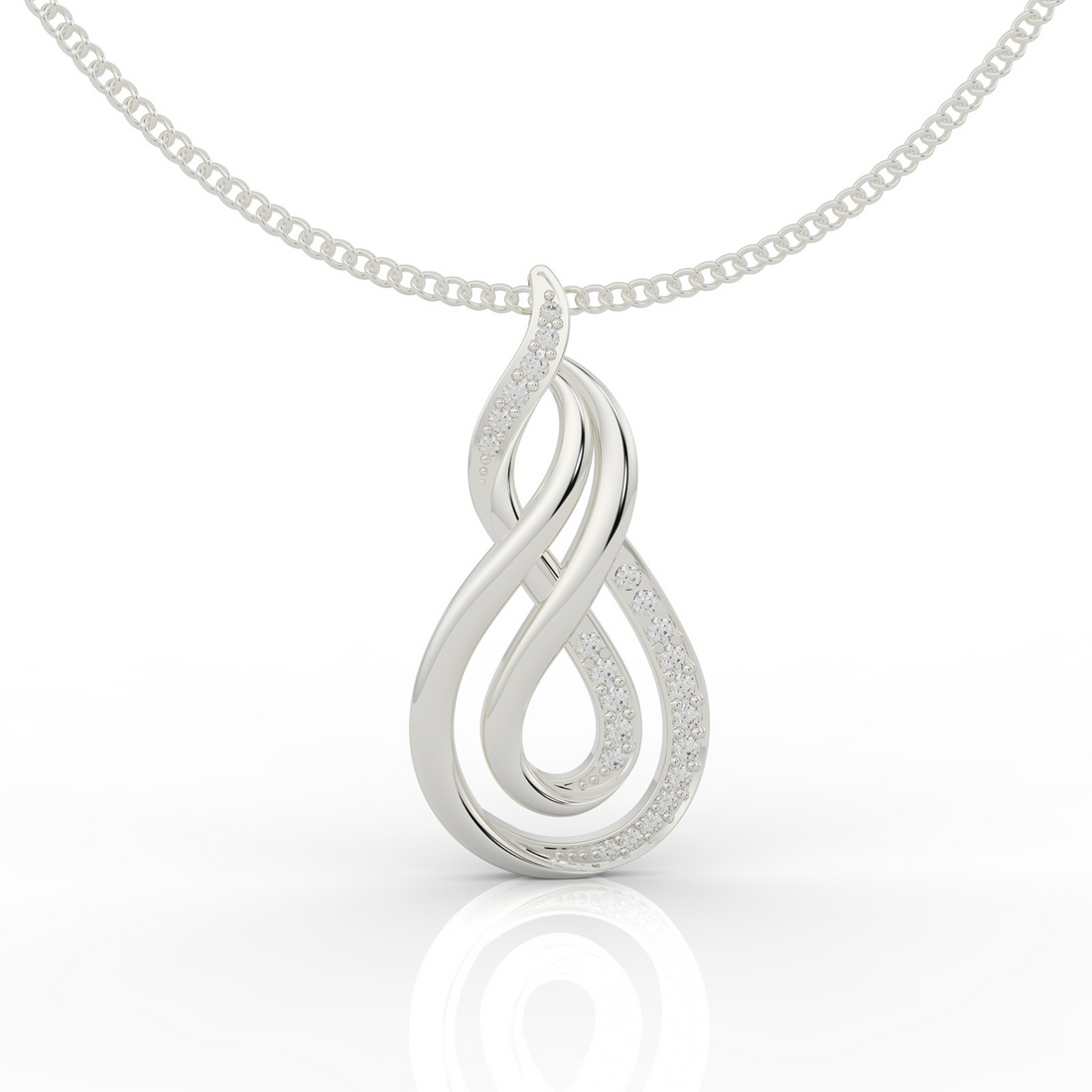 Dynamic Infinity Charm Pendant With Chain- Hallmarked 925 Sterling Silver